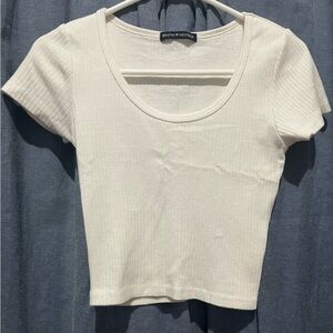 Brandy melville white scoop neck crop top